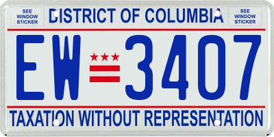 DC license plate EW3407
