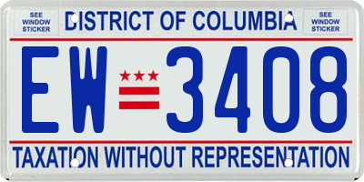 DC license plate EW3408