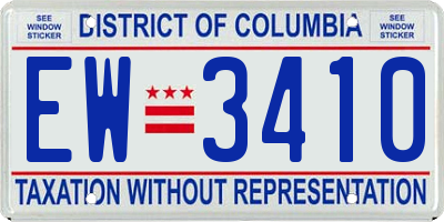 DC license plate EW3410