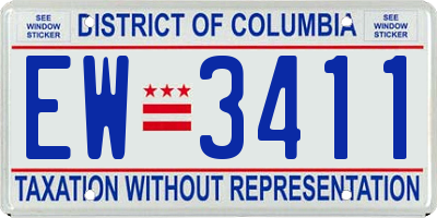 DC license plate EW3411