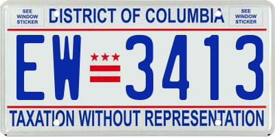 DC license plate EW3413