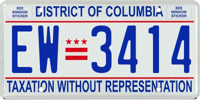DC license plate EW3414