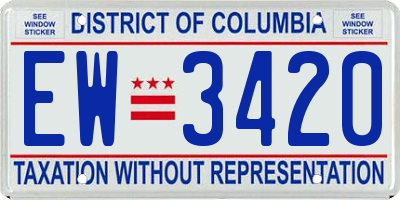 DC license plate EW3420