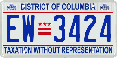 DC license plate EW3424