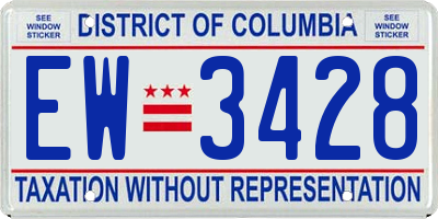 DC license plate EW3428