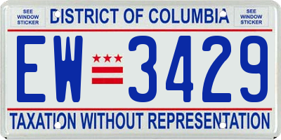 DC license plate EW3429