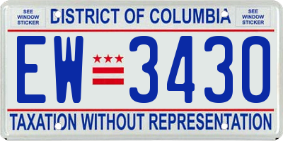 DC license plate EW3430