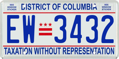 DC license plate EW3432