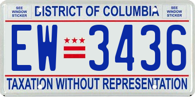 DC license plate EW3436