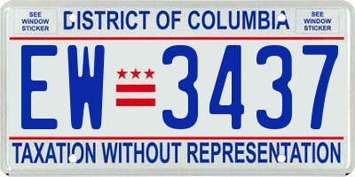 DC license plate EW3437
