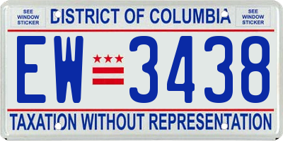 DC license plate EW3438