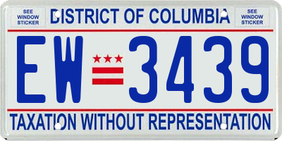 DC license plate EW3439