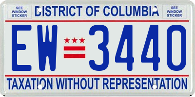 DC license plate EW3440