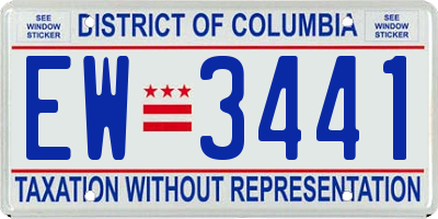 DC license plate EW3441