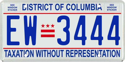 DC license plate EW3444