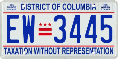 DC license plate EW3445