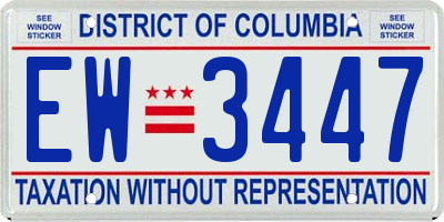 DC license plate EW3447