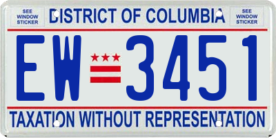 DC license plate EW3451