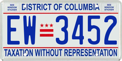DC license plate EW3452