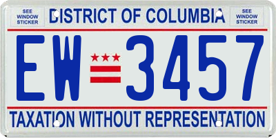 DC license plate EW3457