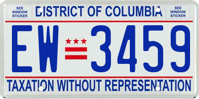 DC license plate EW3459