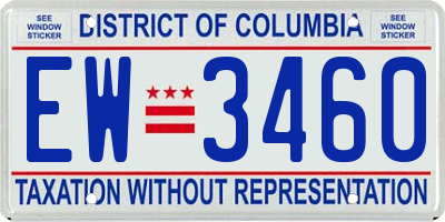 DC license plate EW3460