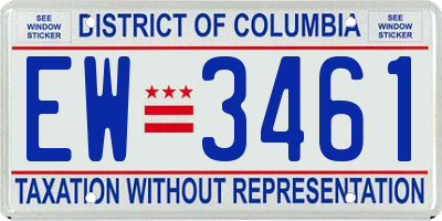 DC license plate EW3461