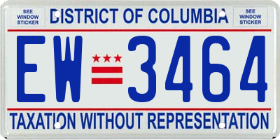 DC license plate EW3464