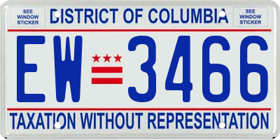 DC license plate EW3466