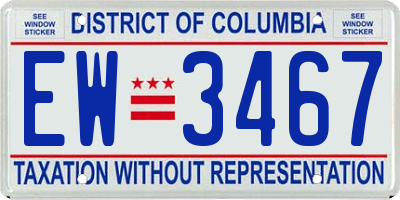 DC license plate EW3467