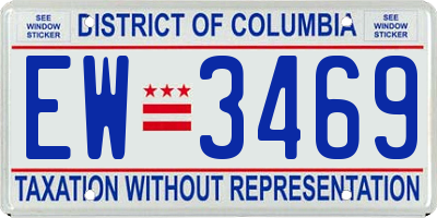 DC license plate EW3469