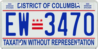 DC license plate EW3470