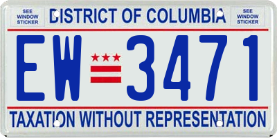 DC license plate EW3471