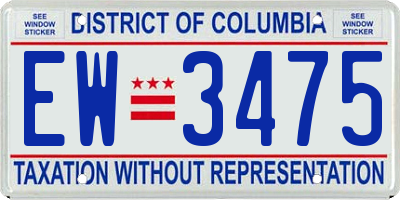 DC license plate EW3475