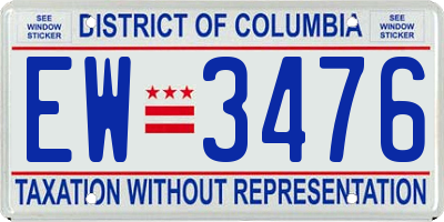 DC license plate EW3476