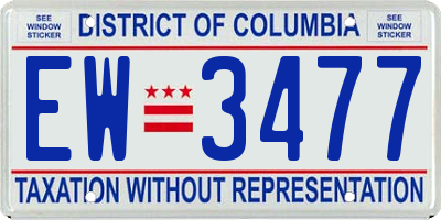 DC license plate EW3477