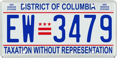 DC license plate EW3479