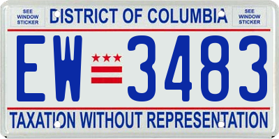 DC license plate EW3483