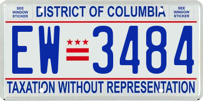 DC license plate EW3484