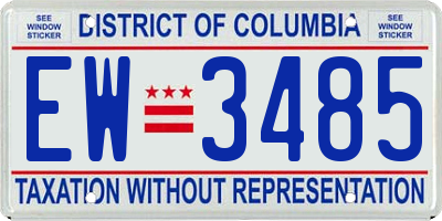 DC license plate EW3485