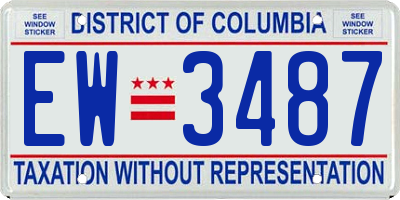 DC license plate EW3487