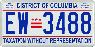 DC license plate EW3488