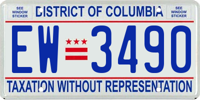 DC license plate EW3490