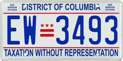 DC license plate EW3493