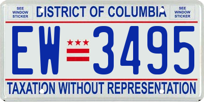 DC license plate EW3495
