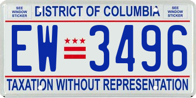 DC license plate EW3496