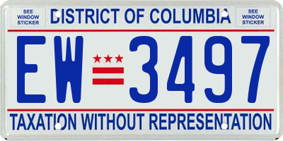 DC license plate EW3497