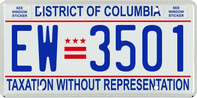 DC license plate EW3501