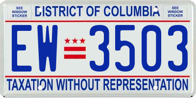 DC license plate EW3503