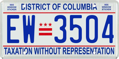 DC license plate EW3504